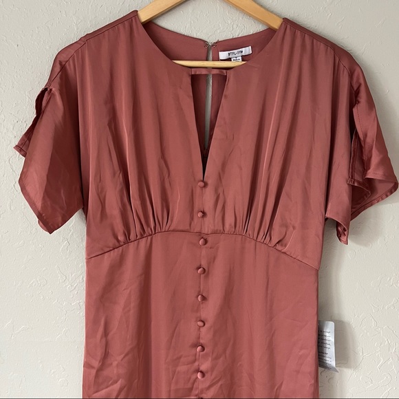 NWT BTFL-LIFE 1940s Satin Dress Terra Cotta Pink S - Picture 4 of 16